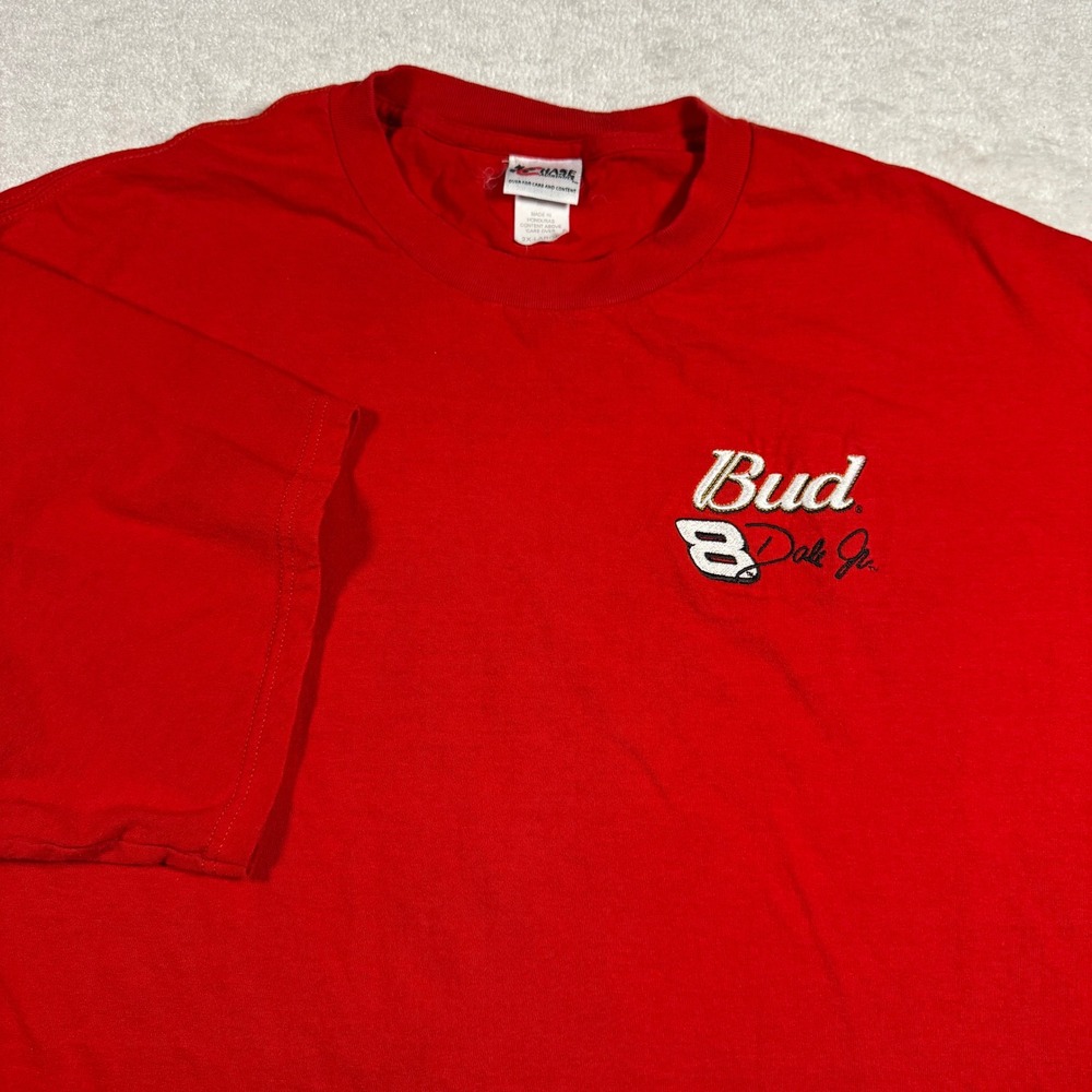 Vintage Chase Authentics Budweiser Dale‎ Earnhardt Sr Red Graphic T Shirt 2XL